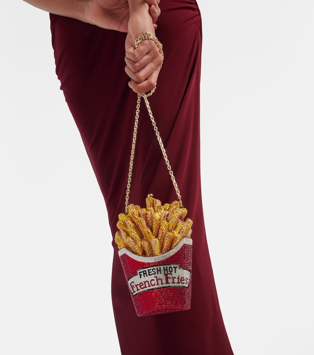 French Fries crystal-embellished clutch | Judith Leiber Couture