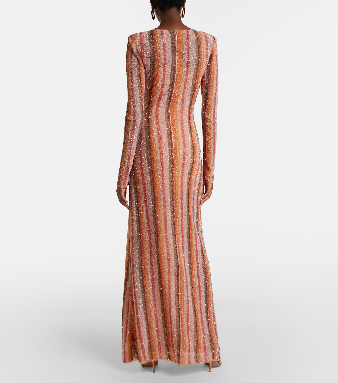 Robe longue Isadora à rayures et sequins | Rachel Gilbert