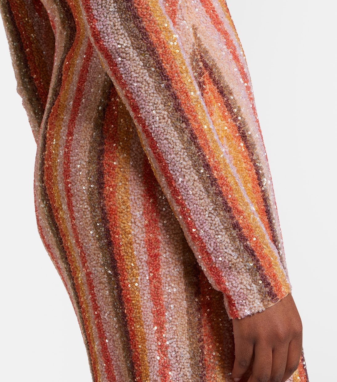 Robe longue Isadora à rayures et sequins | Rachel Gilbert
