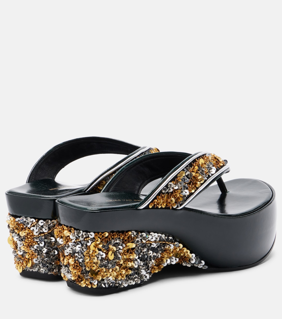 Sequined wedge thong sandals | Dries Van Noten