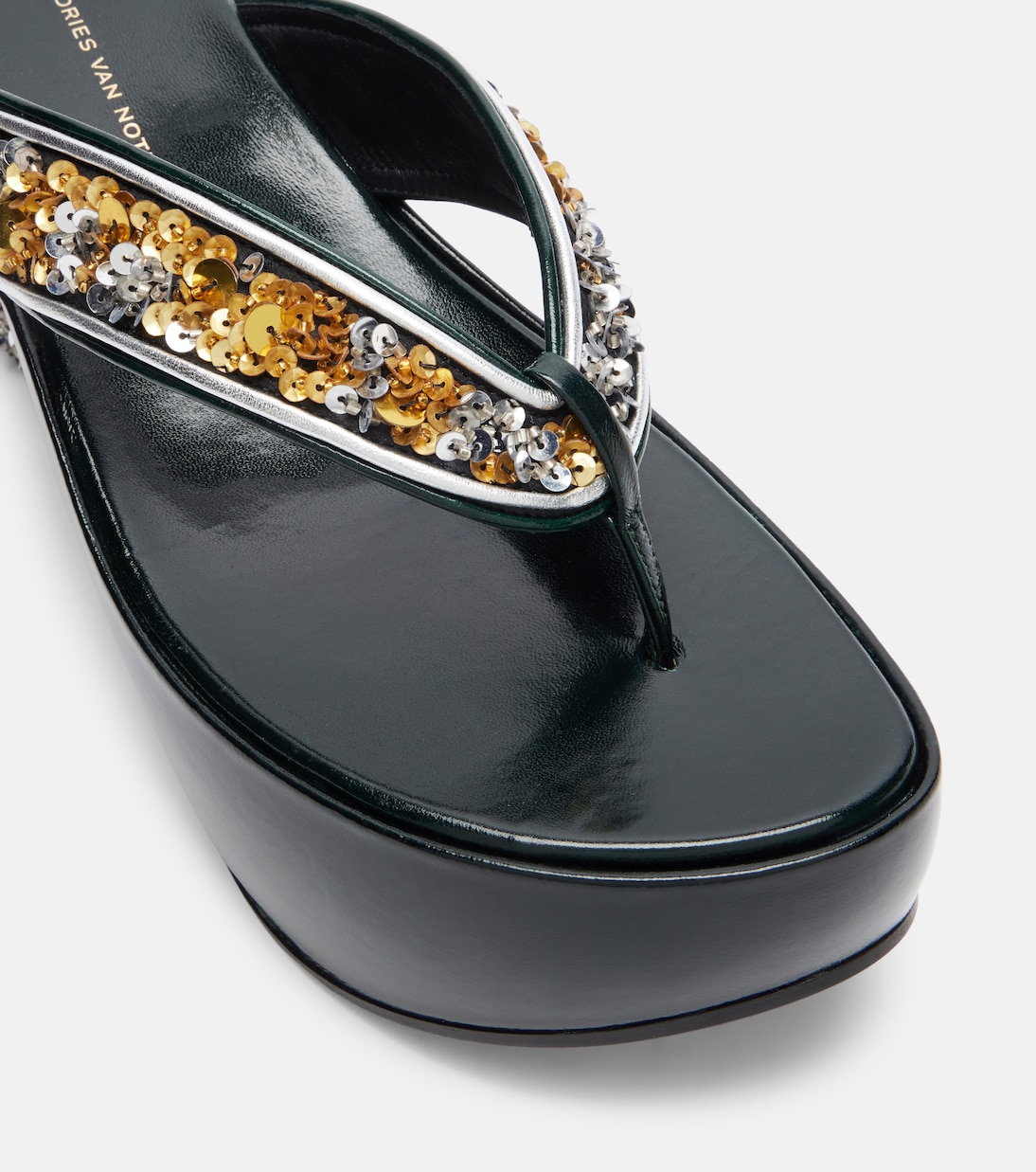 Sequined wedge thong sandals | Dries Van Noten
