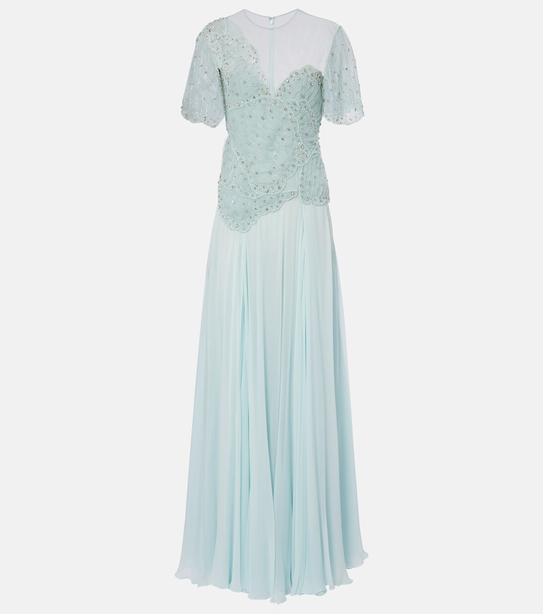 Verzierte Robe aus Georgette | Costarellos