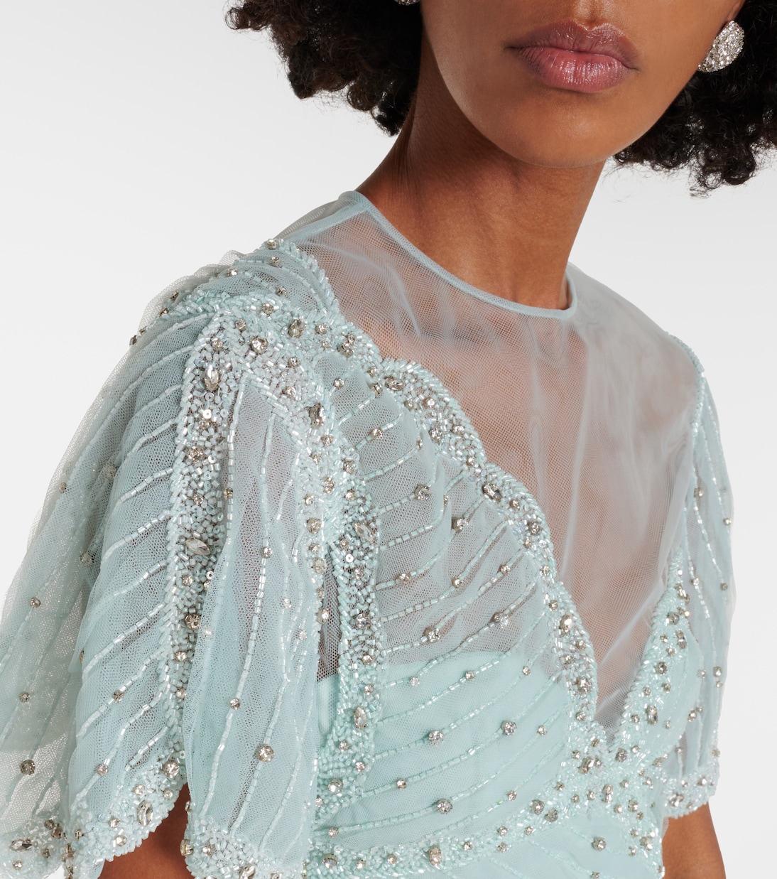 Verzierte Robe aus Georgette | Costarellos