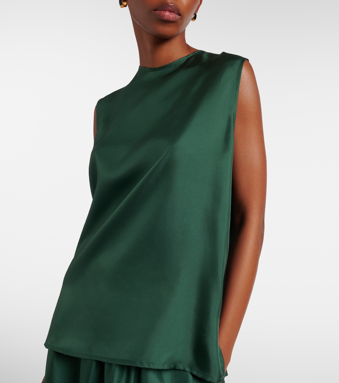 Trento silk twill tank top | Asceno