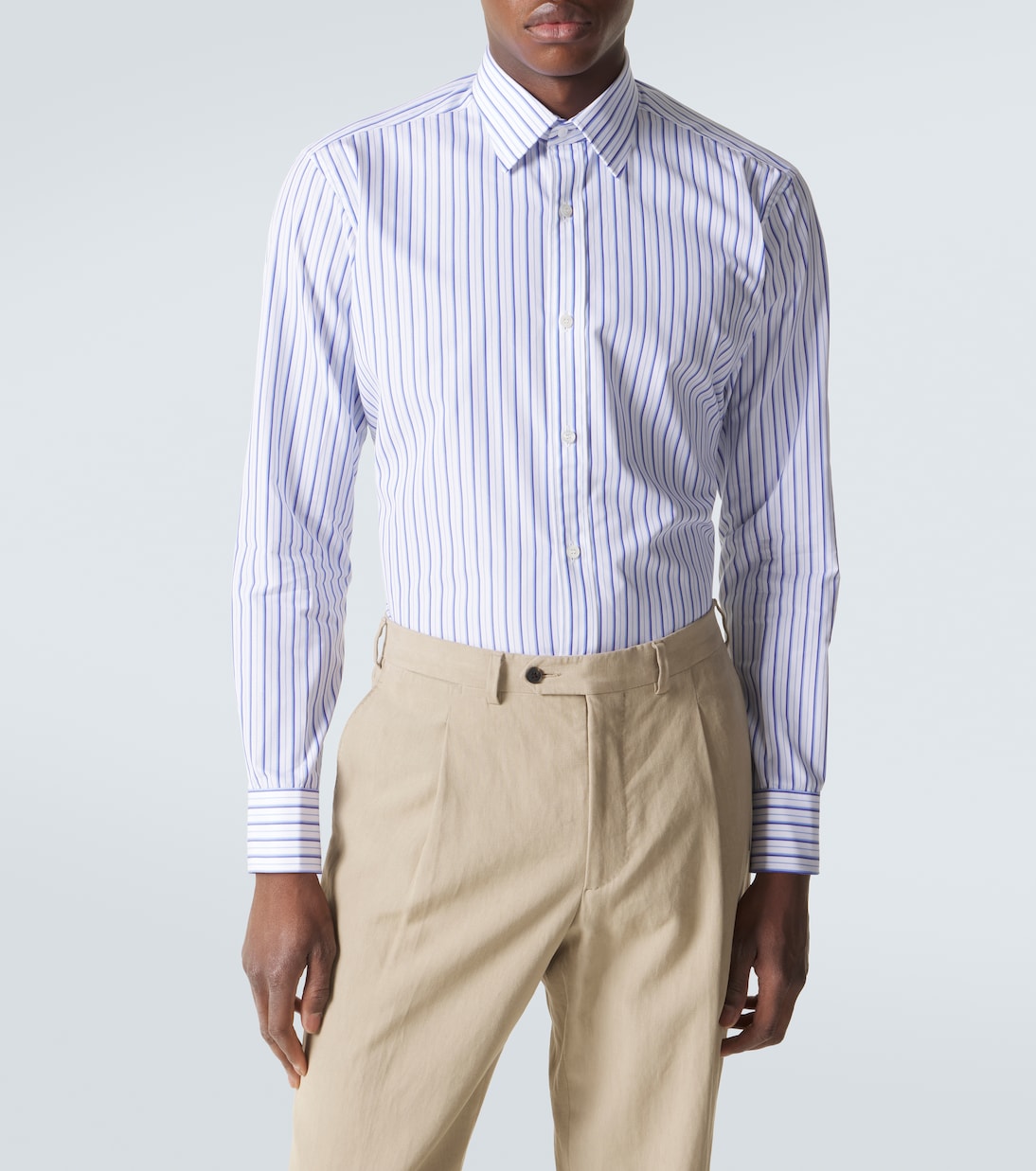 Striped cotton poplin shirt | Charvet