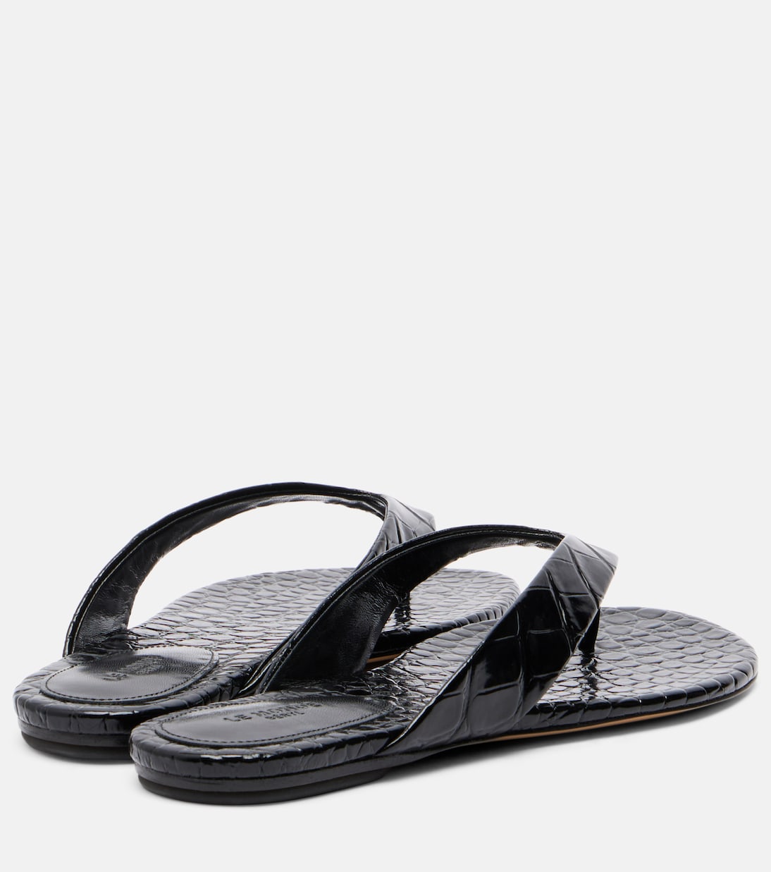 Croc-effect leather thong sandals | Le Monde Béryl