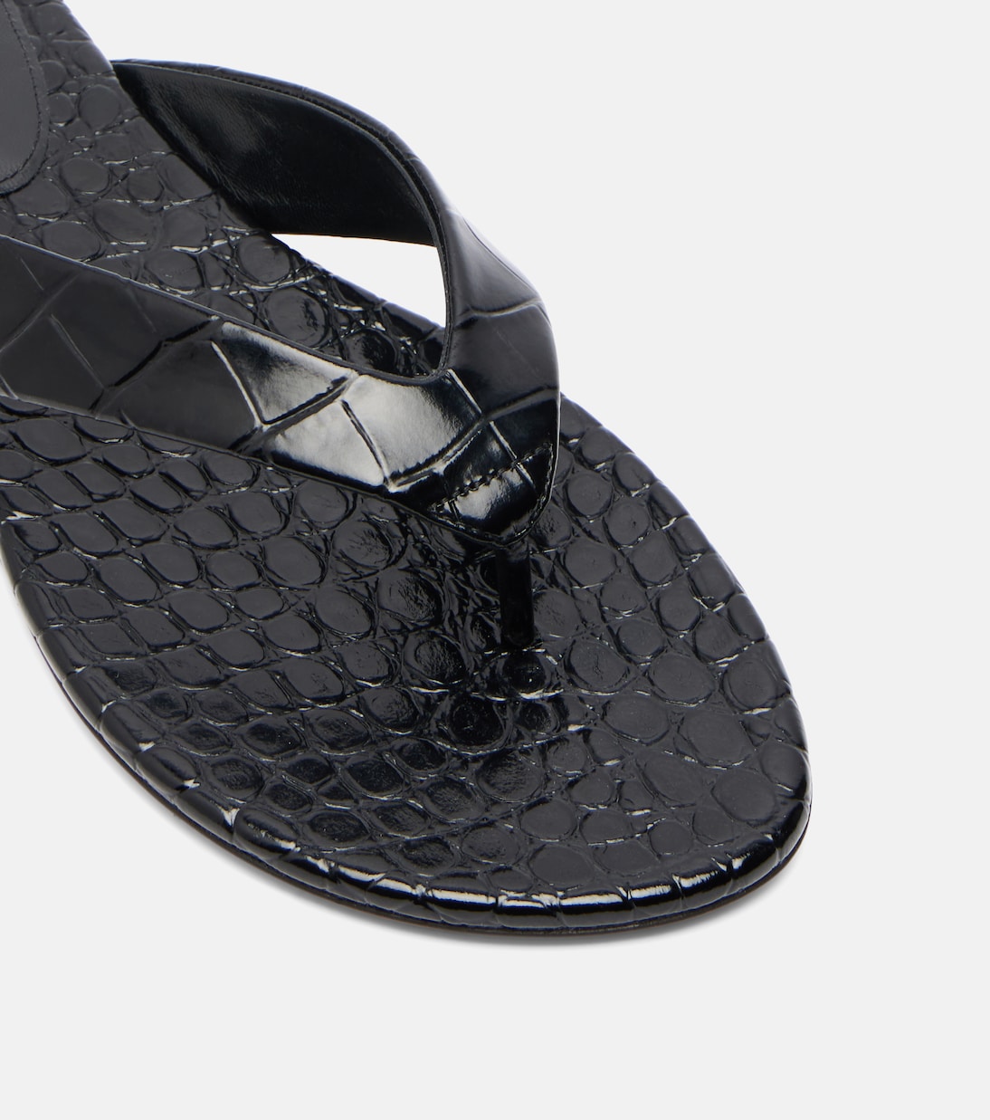 Croc-effect leather thong sandals | Le Monde Béryl