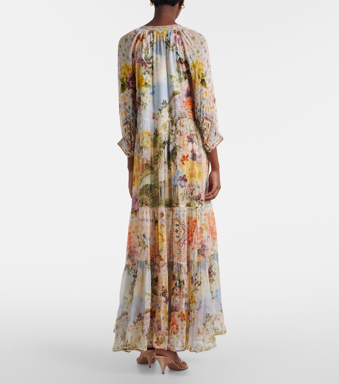 Embellished printed silk maxi dress | Camilla