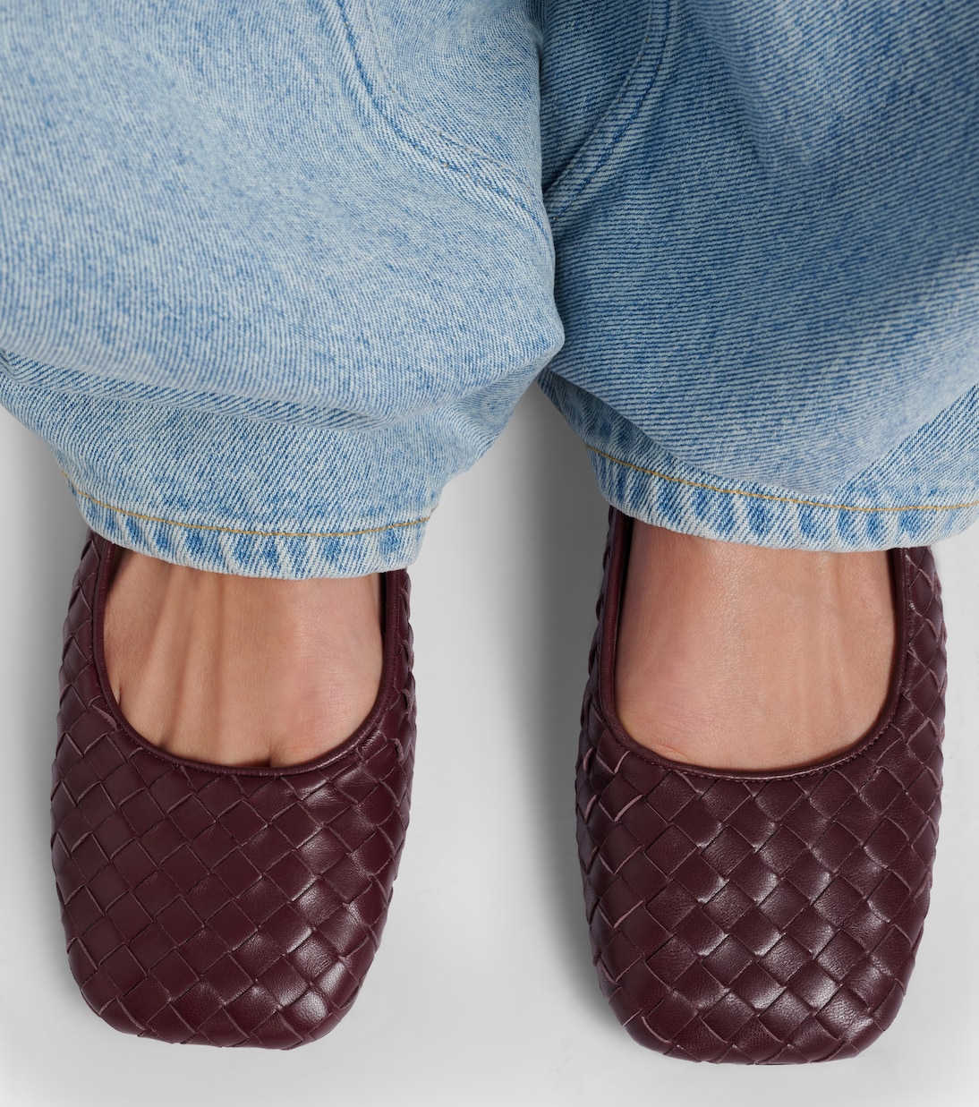 Charlotte Intrecciato leather ballet flats | Bottega Veneta
