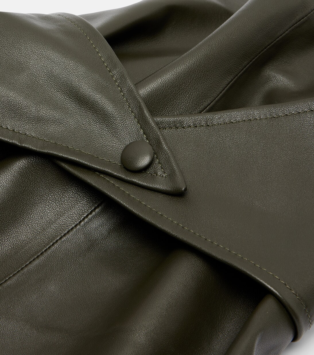 Draped leather hood | Nour Hammour