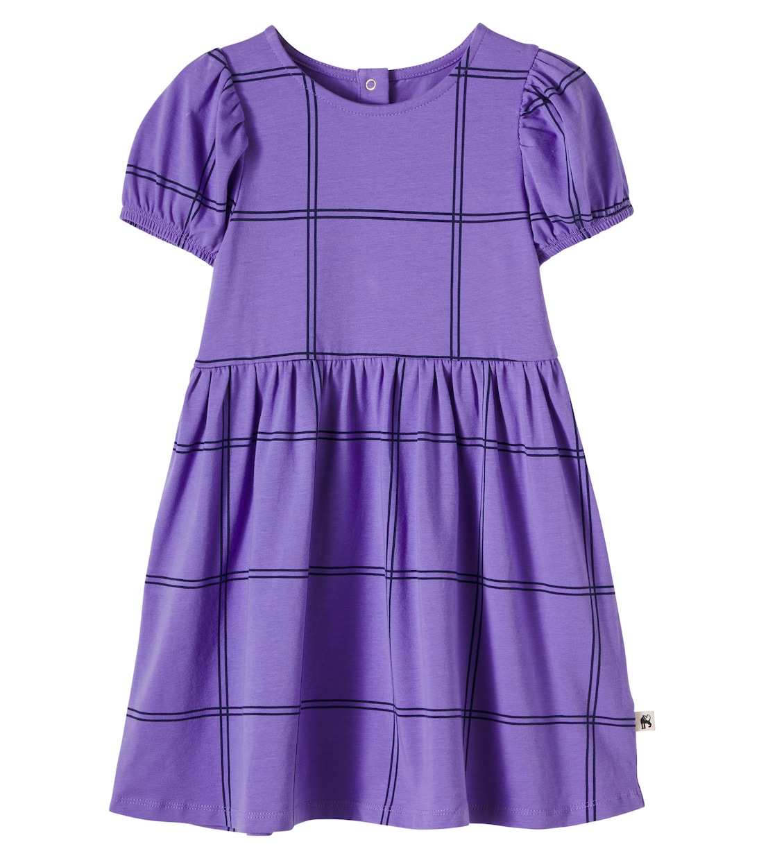 Checked cotton-blend jersey dress | Mini Rodini