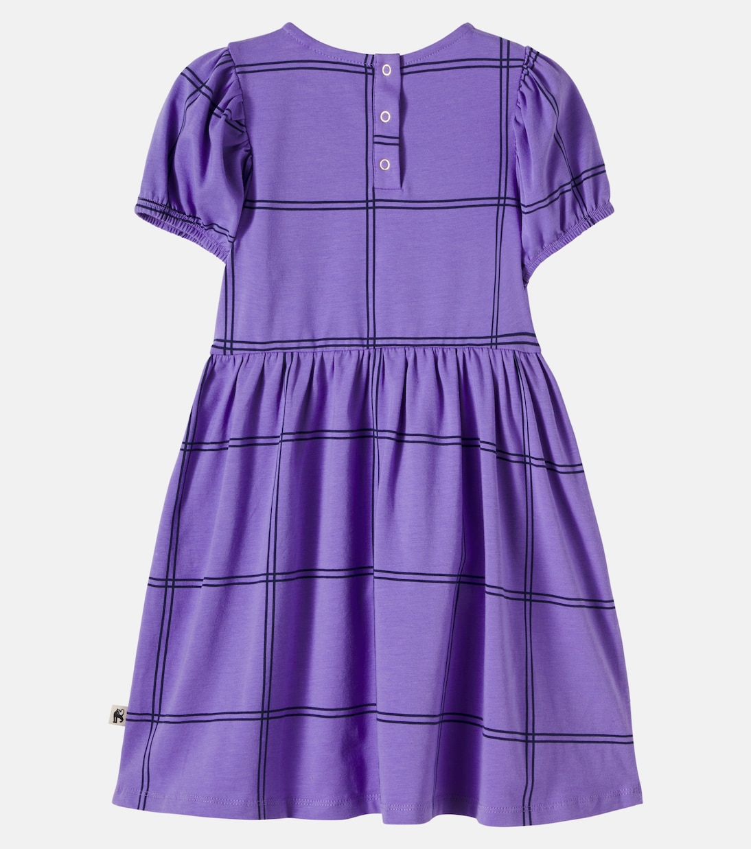 Checked cotton-blend jersey dress | Mini Rodini