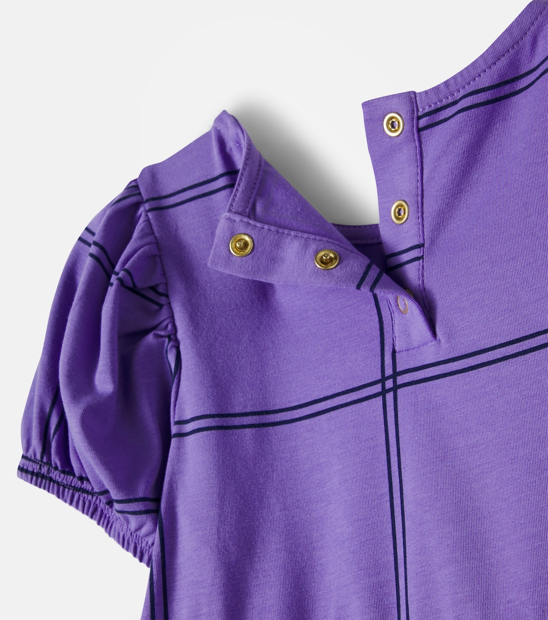 Checked cotton-blend jersey dress | Mini Rodini