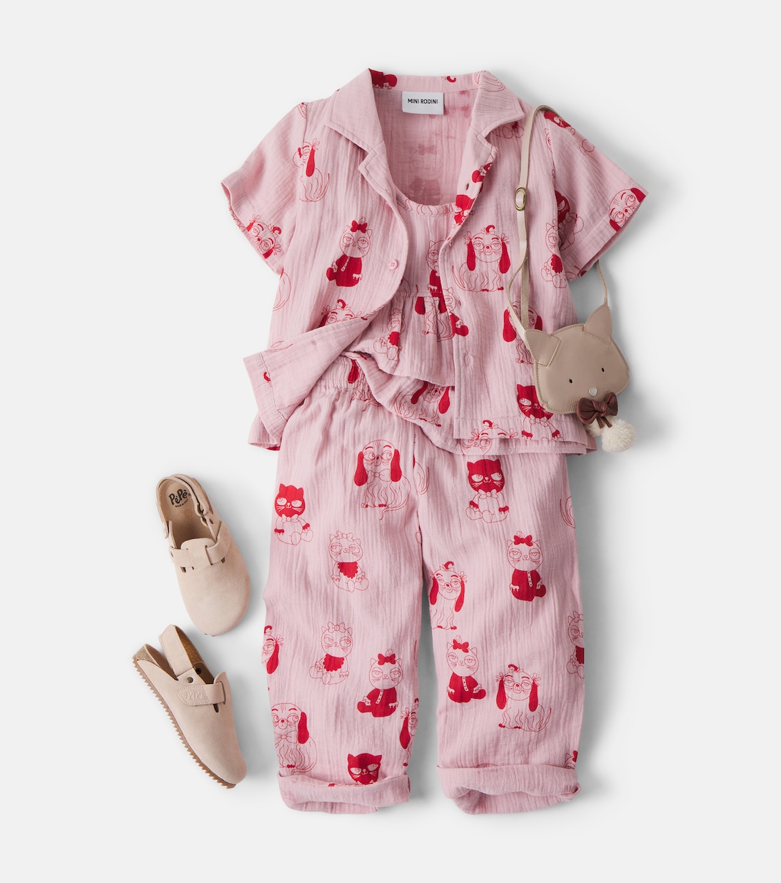 Minibabies printed cotton shirt | Mini Rodini