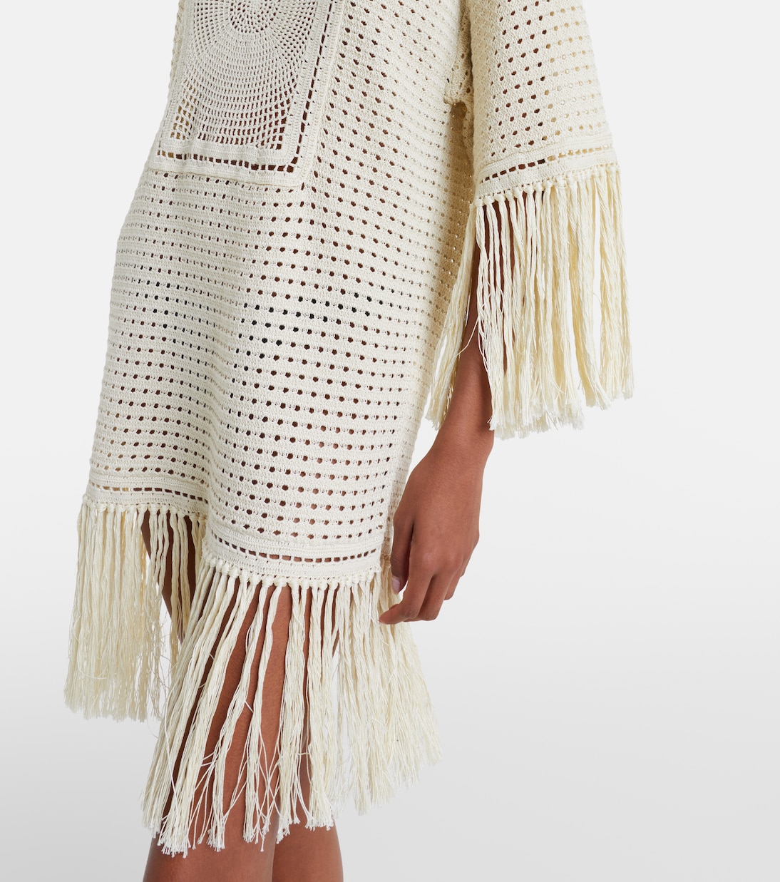 Indra crochet fringed cotton minidress | Zimmermann