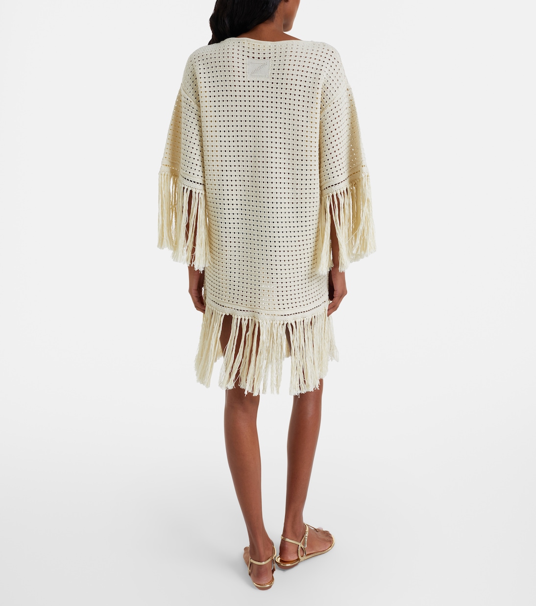 Indra crochet fringed cotton minidress | Zimmermann