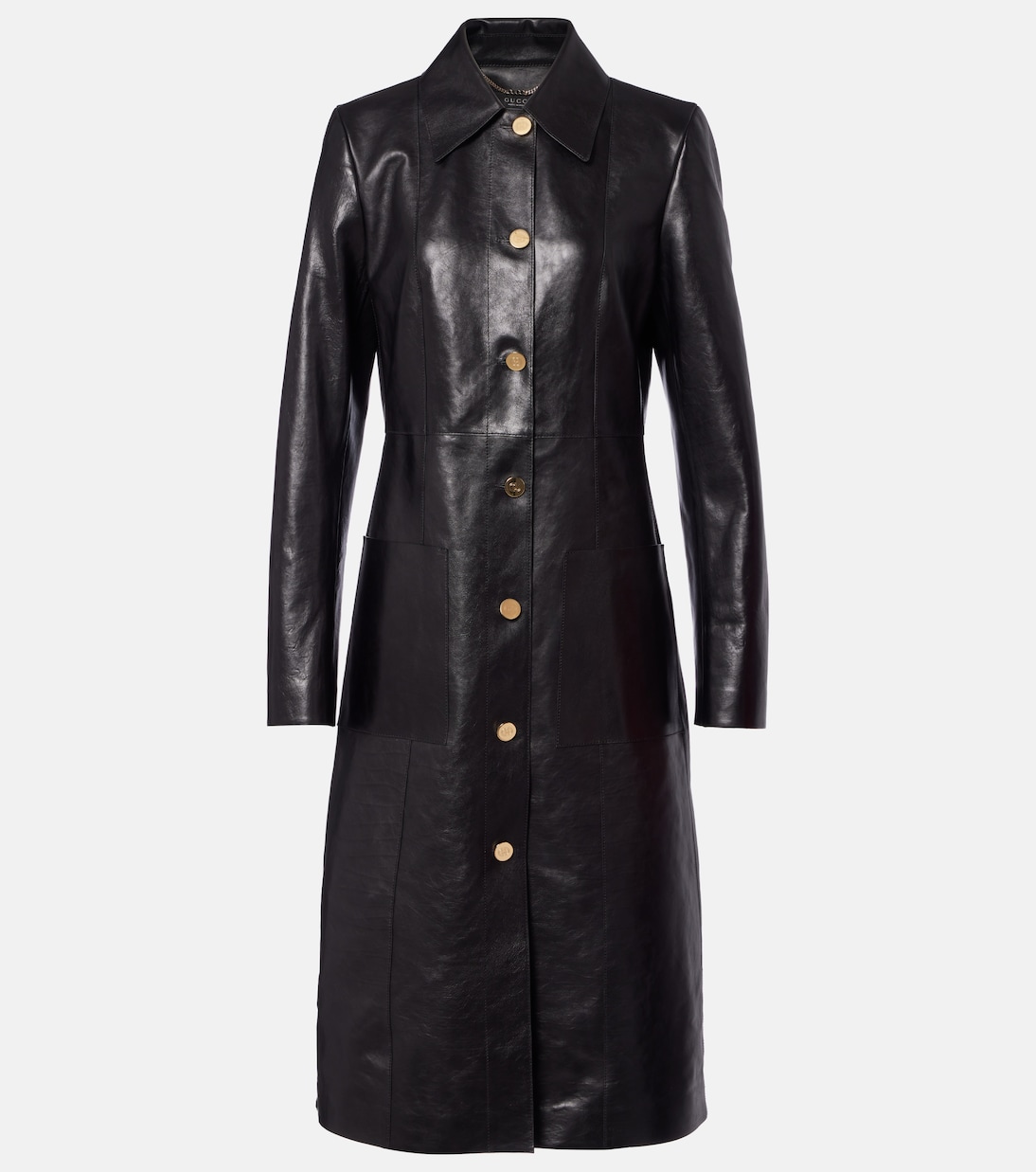 Mantel Interlocking G aus Leder | Gucci
