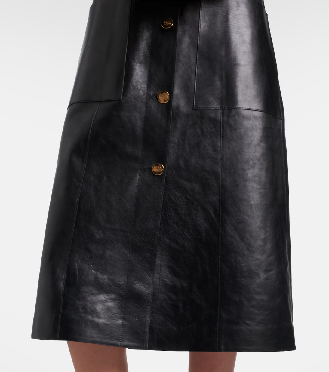 Mantel Interlocking G aus Leder | Gucci