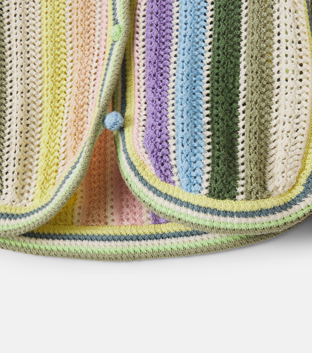 Indra striped crochet cotton cardigan | Zimmermann Kids