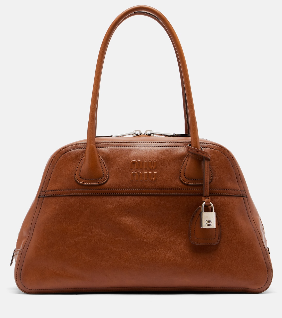 Vivant Medium leather bowling bag | Miu Miu