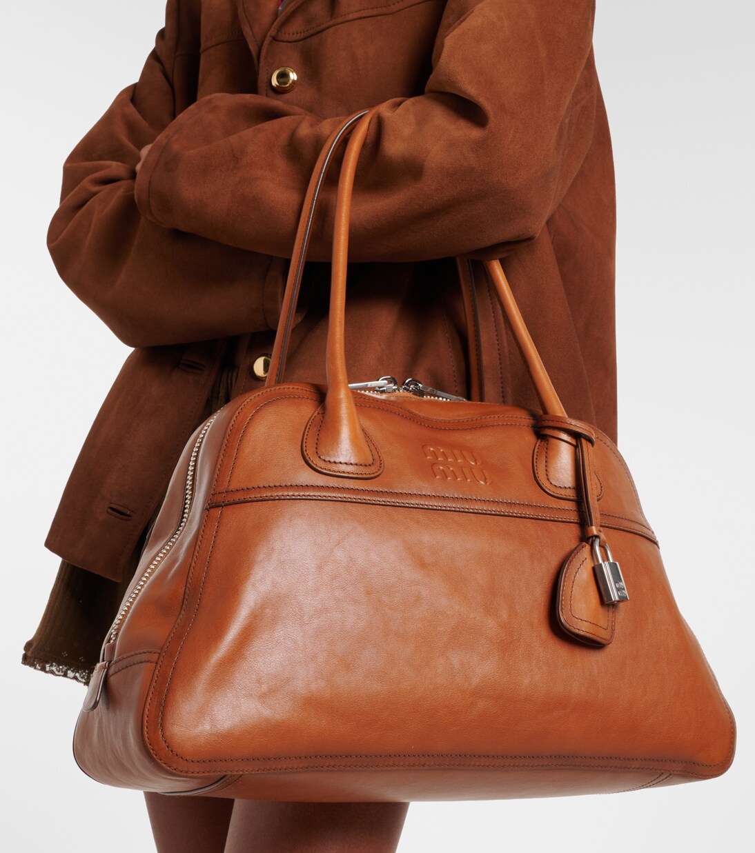 Vivant Medium leather bowling bag | Miu Miu