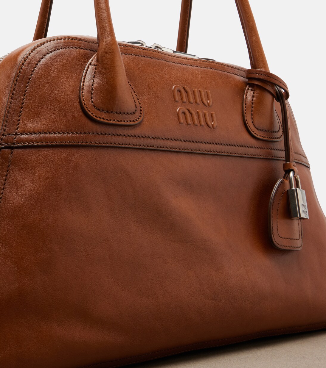 Vivant Medium leather bowling bag | Miu Miu