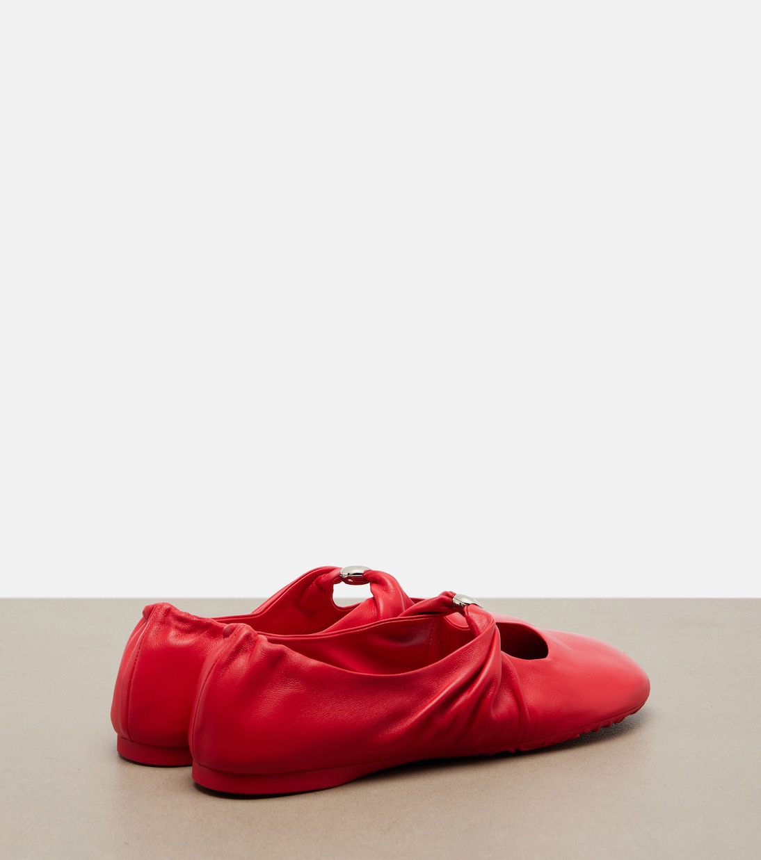 Pebble Soft leather Mary Jane flats | Loewe