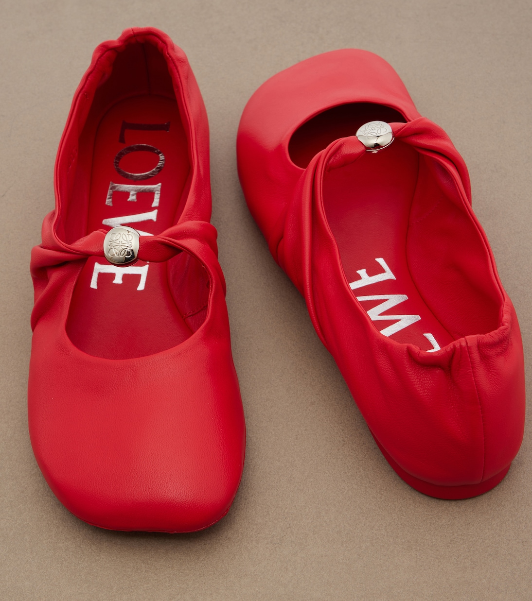 Pebble Soft leather Mary Jane flats | Loewe