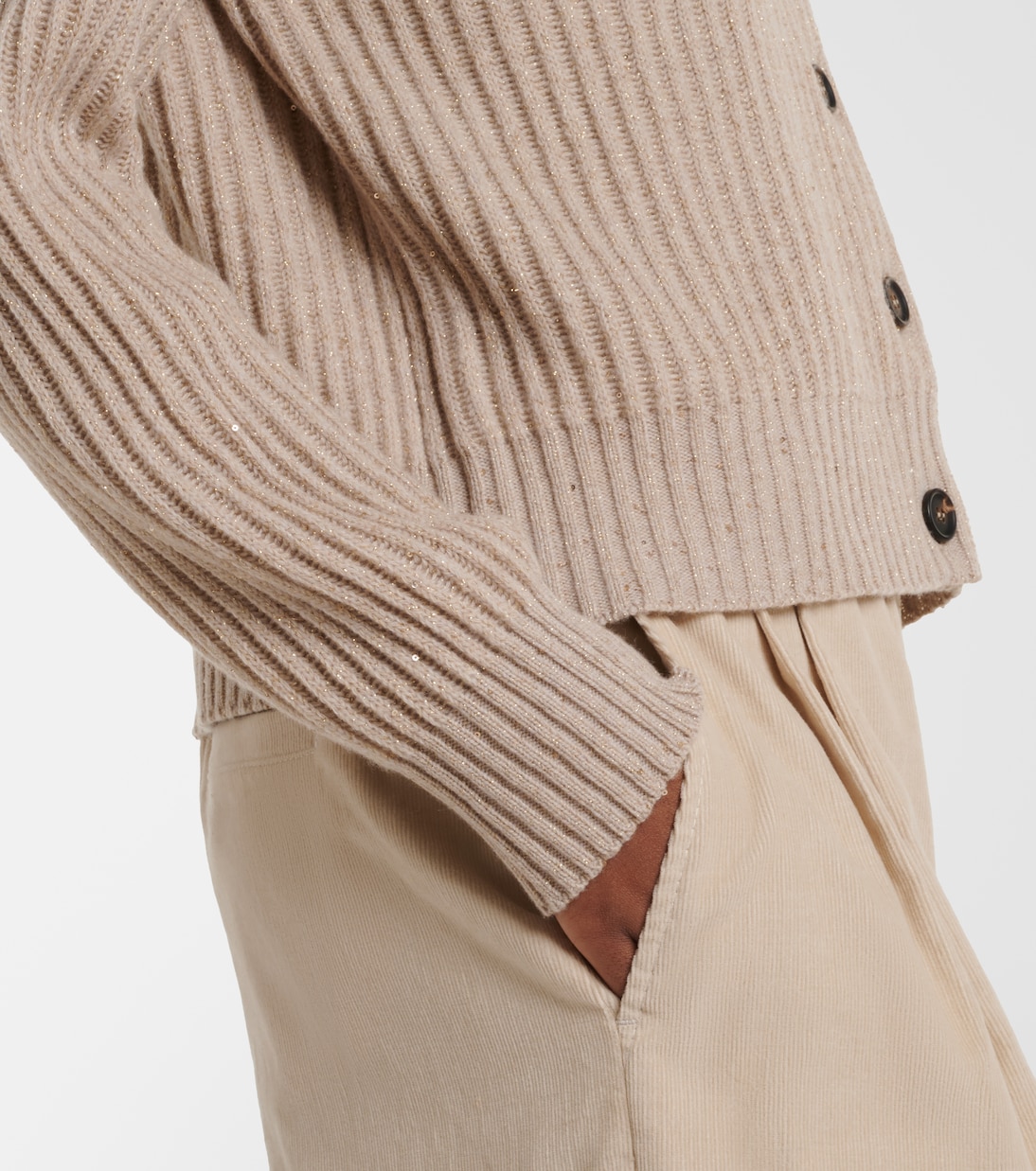 Ribbed-knit cashmere and wool-blend cardigan | Brunello Cucinelli