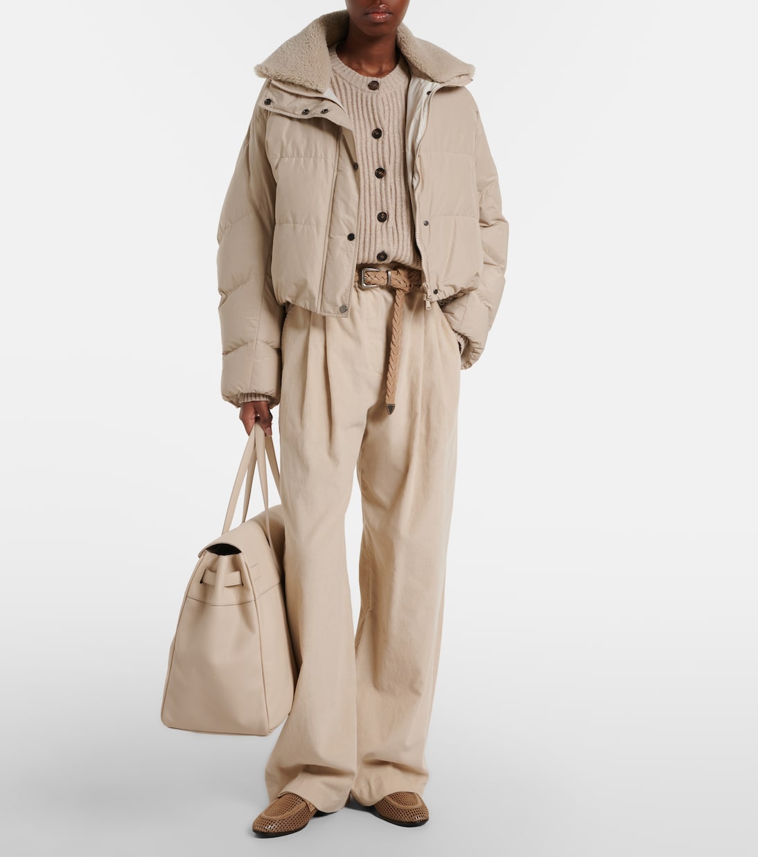 Ribbed-knit cashmere and wool-blend cardigan | Brunello Cucinelli