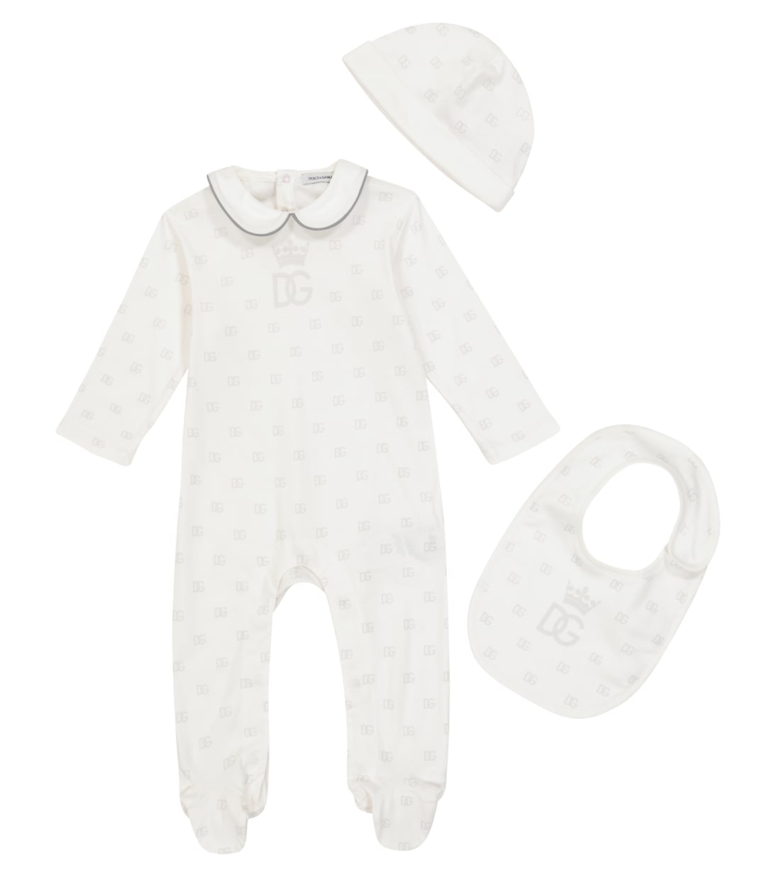 Baby cotton onesie, hat and bib set | Dolce&Gabbana Kids