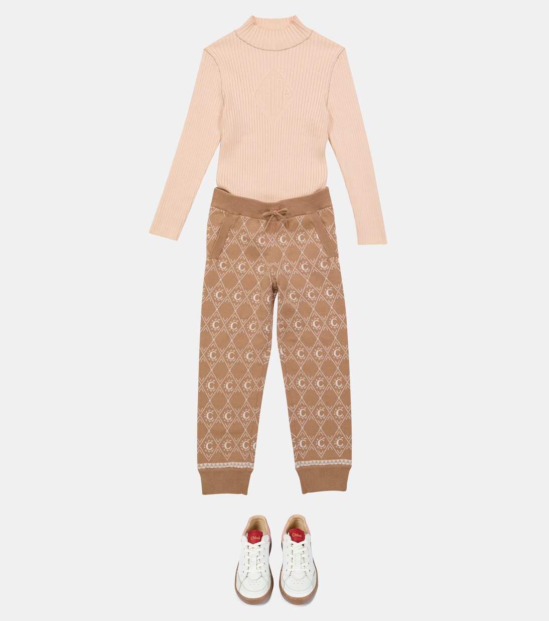 Jacquard cotton-blend sweatpants | Chloé Kids