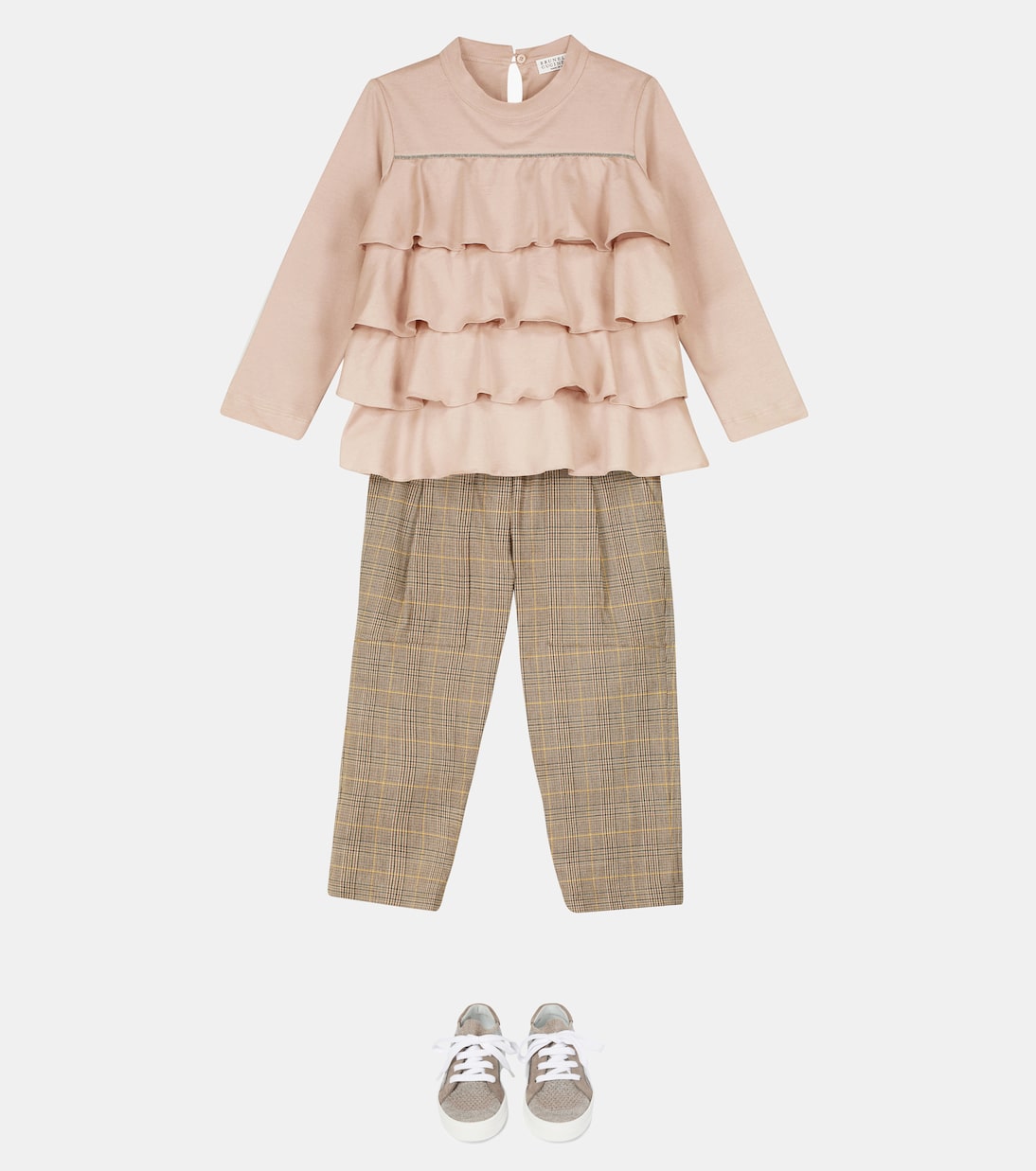 Checked stretch-cotton pants | Brunello Cucinelli Kids