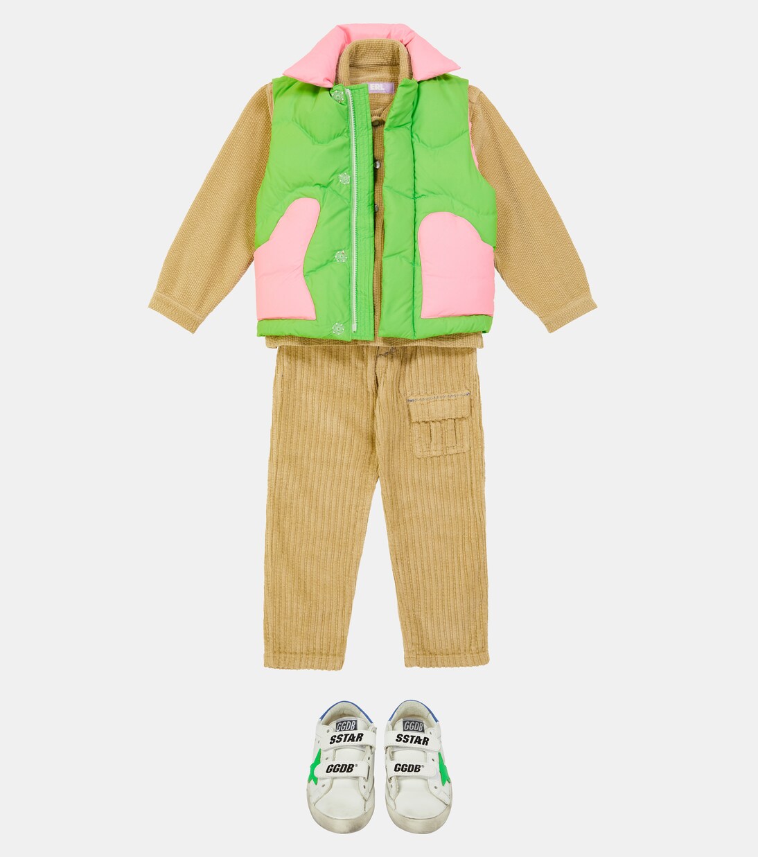 Sleeveless colorblocked down coat | ERL Kids