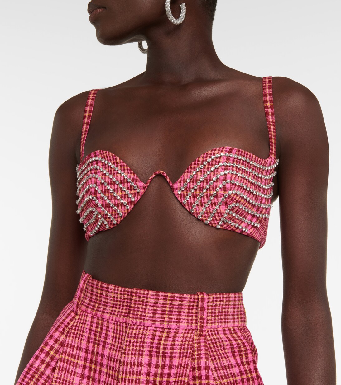 Embellished wool-blend bra | Area