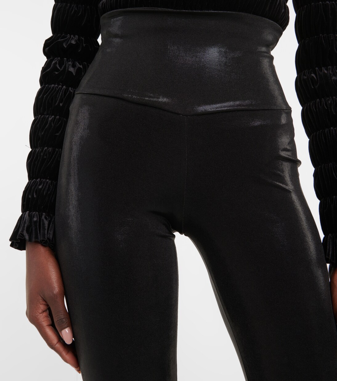 High-Rise-Hose aus Lamé | Norma Kamali