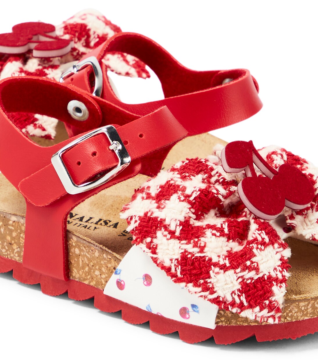 Appliquéd leather sandals | Monnalisa