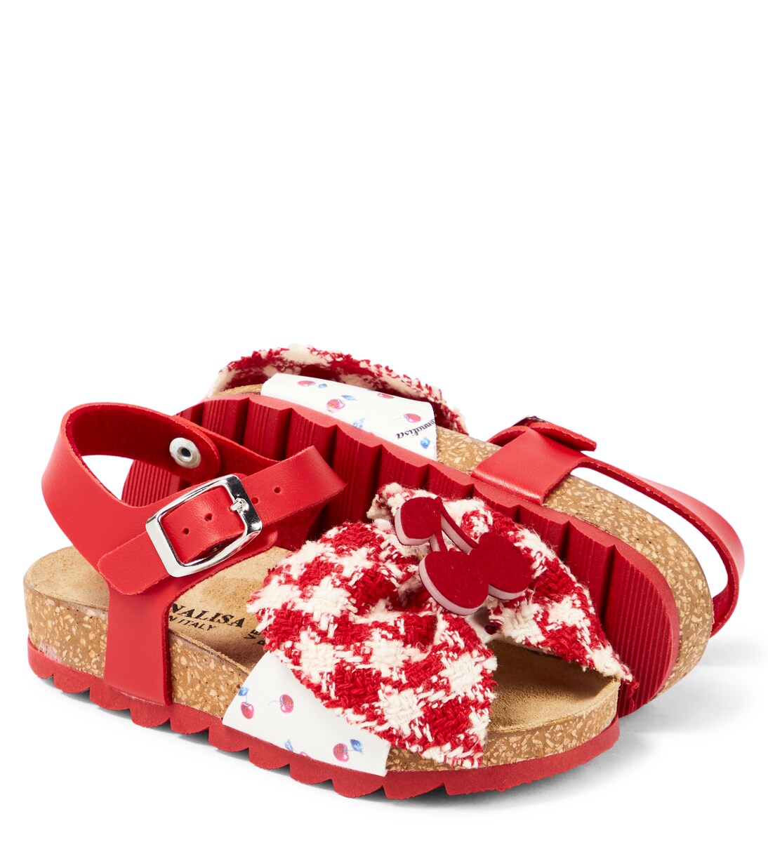 Appliquéd leather sandals | Monnalisa