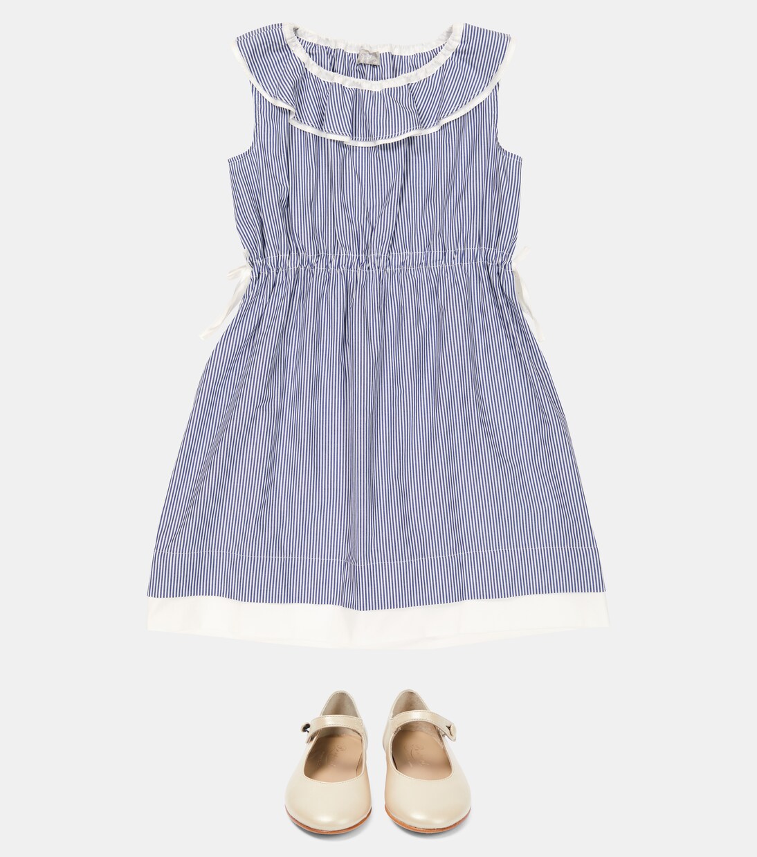 Striped cotton poplin dress | Il Gufo