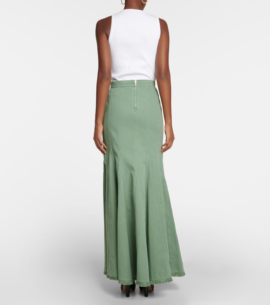 Falda larga flared de algodón | Max Mara