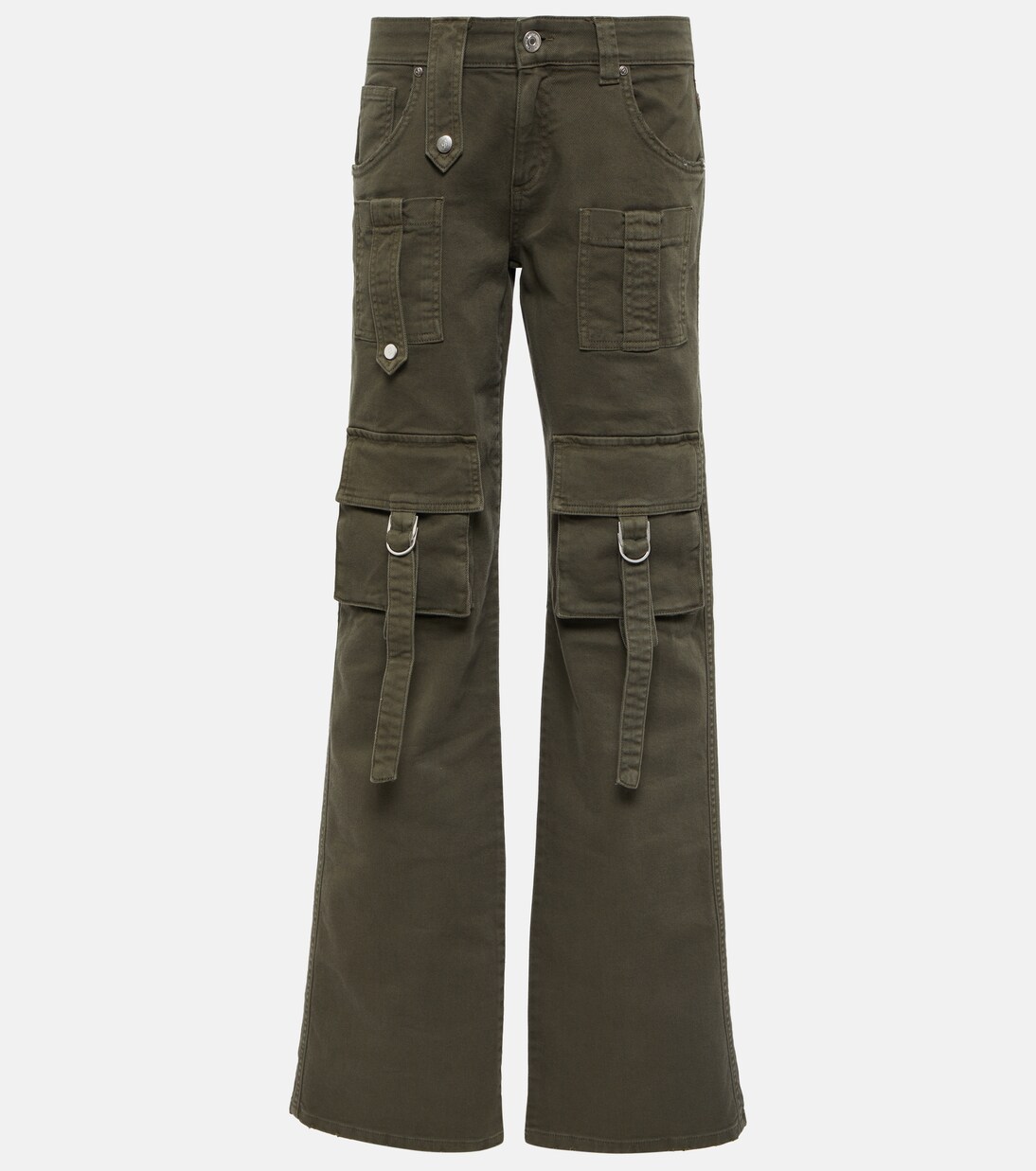 Low-rise denim cargo pants | Blumarine