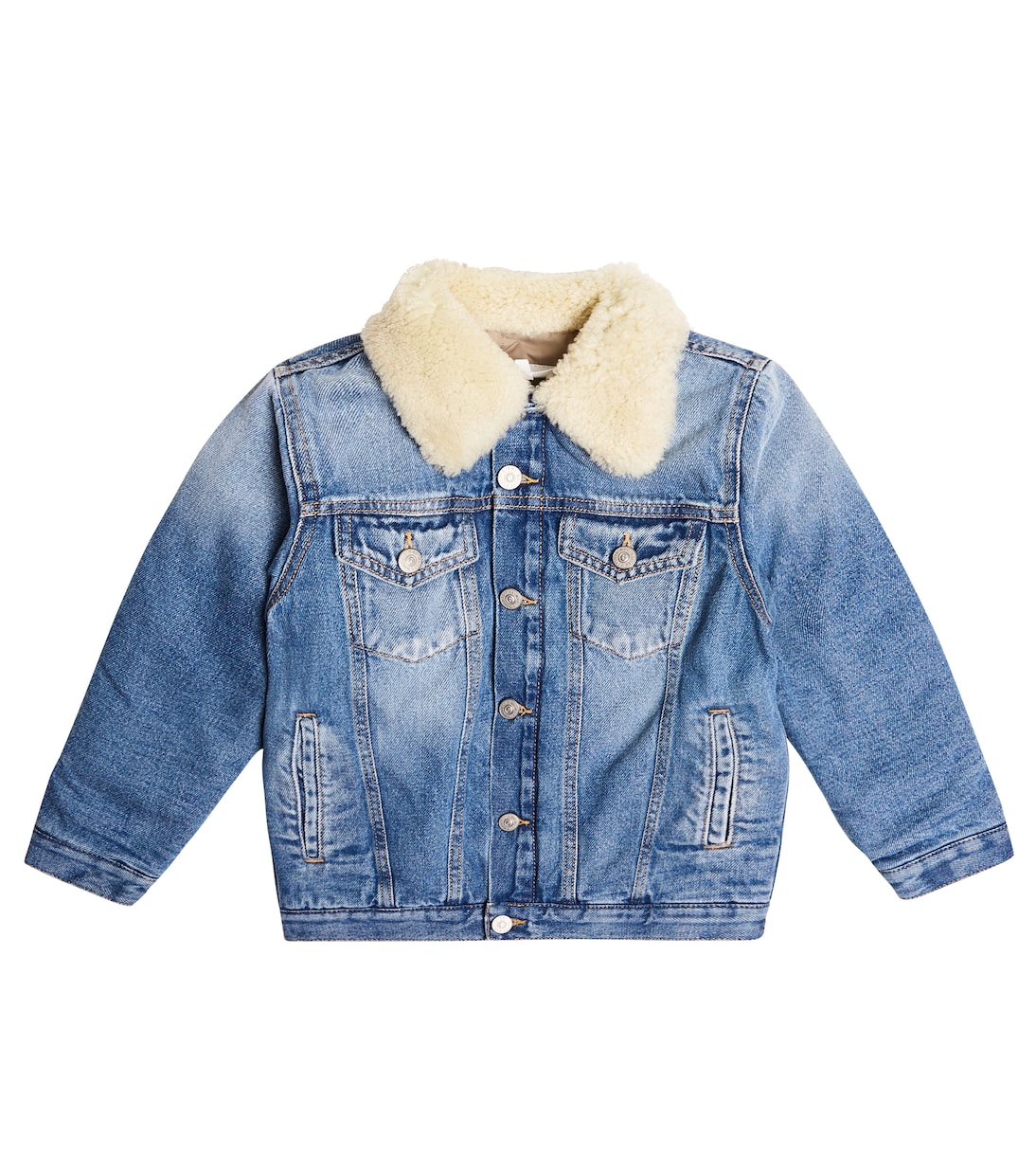 Shearling-trimmed denim jacket | MM6 Maison Margiela Kids