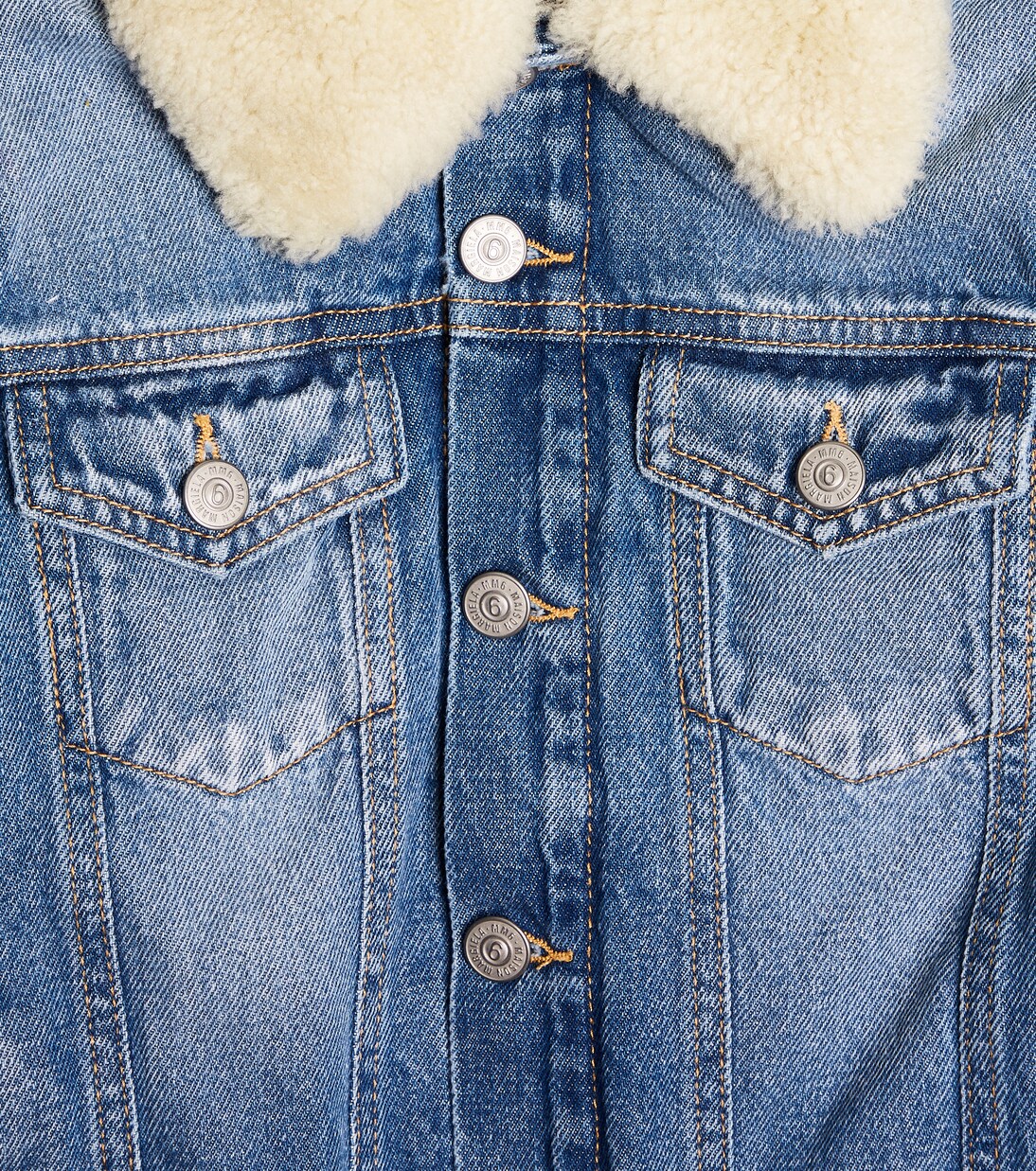 Shearling-trimmed denim jacket | MM6 Maison Margiela Kids