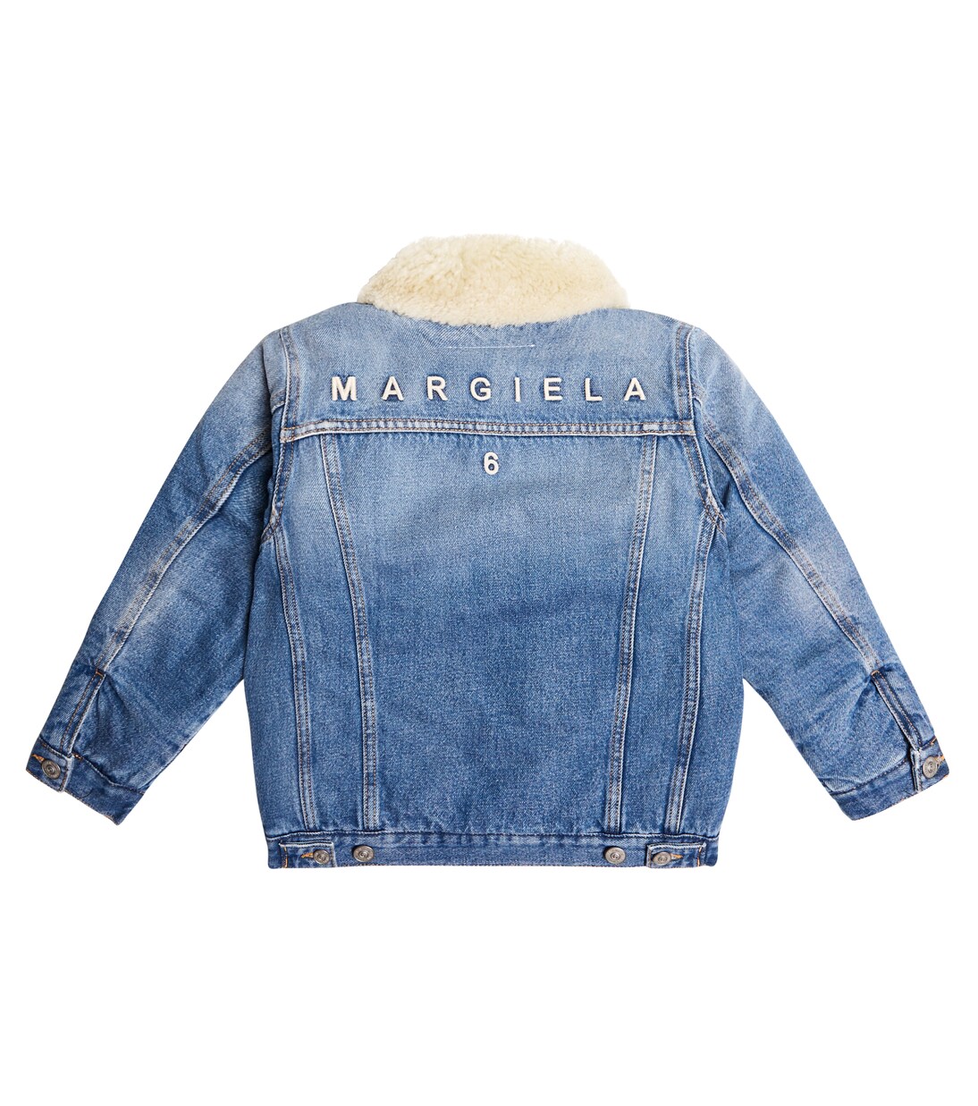 Shearling-trimmed denim jacket | MM6 Maison Margiela Kids