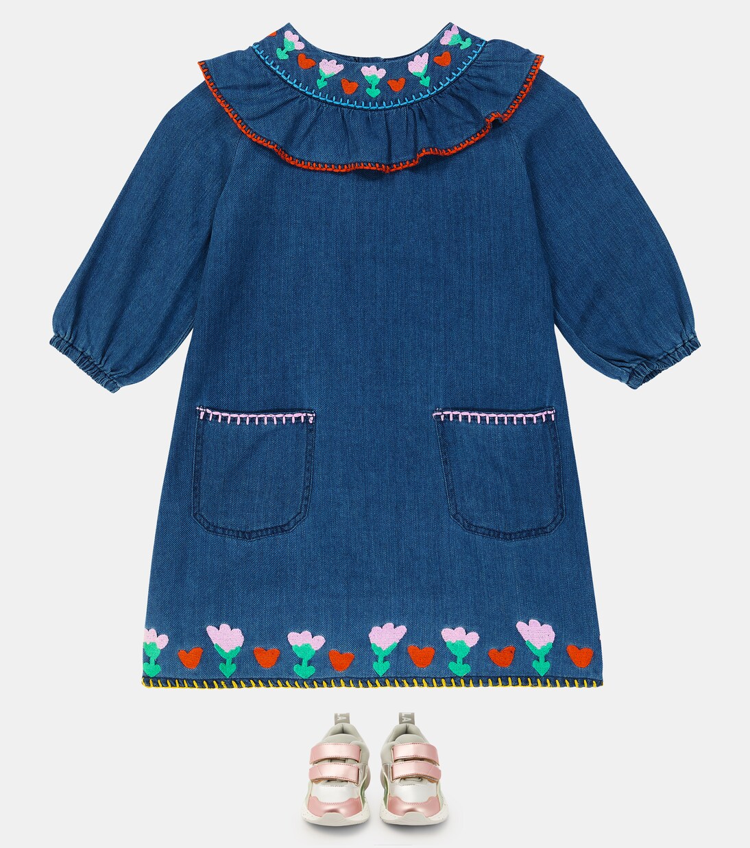 Embroidered denim dress | Stella McCartney Kids