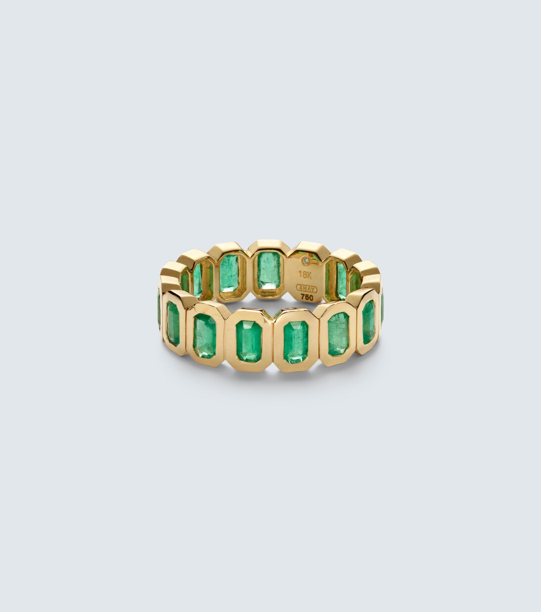 18kt gold (750/1000) ring with emeralds | Shay Jewelry