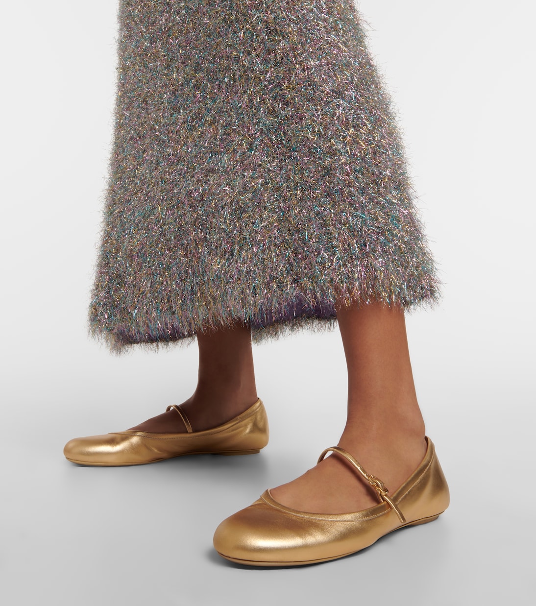 Carla metallic leather ballet flats | Gianvito Rossi