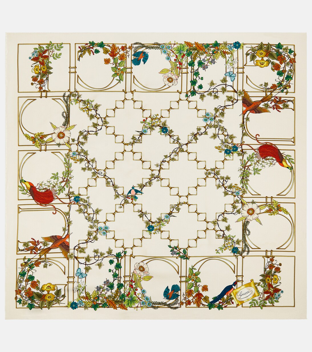 Printed silk twill scarf | Gucci