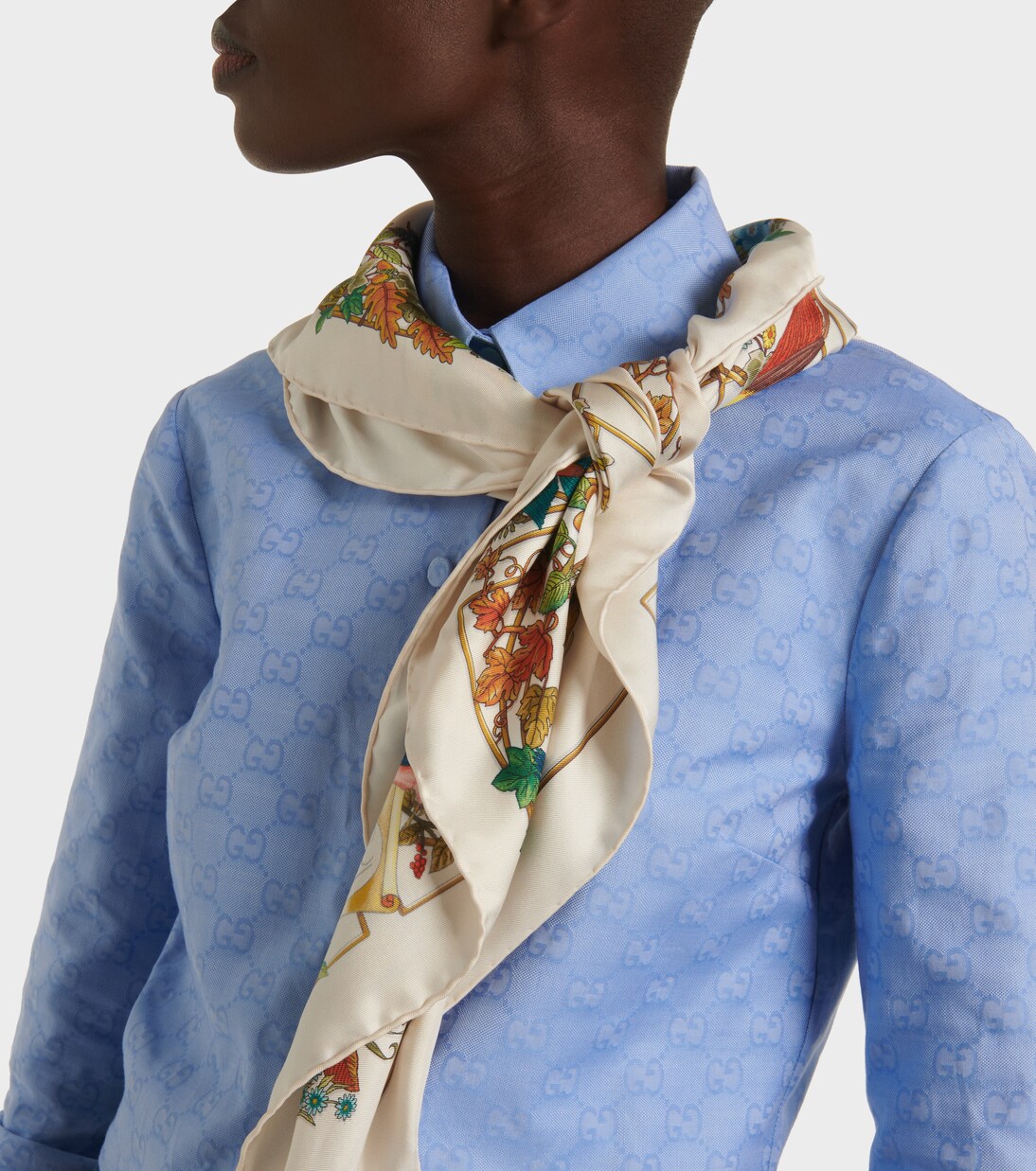 Printed silk twill scarf | Gucci