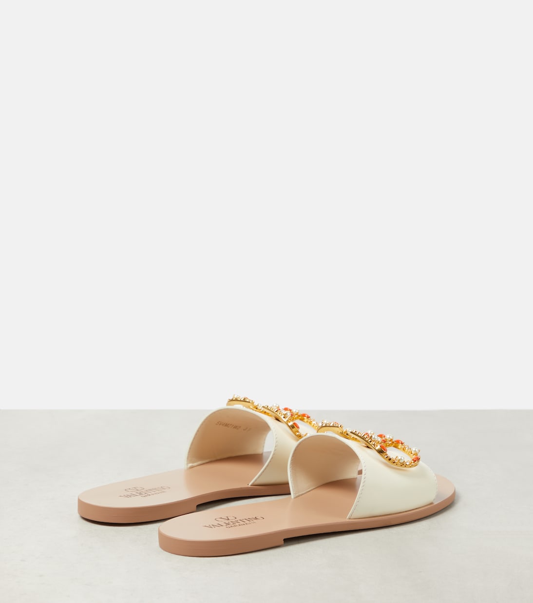 Verzierte Pantoletten VLogo Signature aus Leder | Valentino Garavani